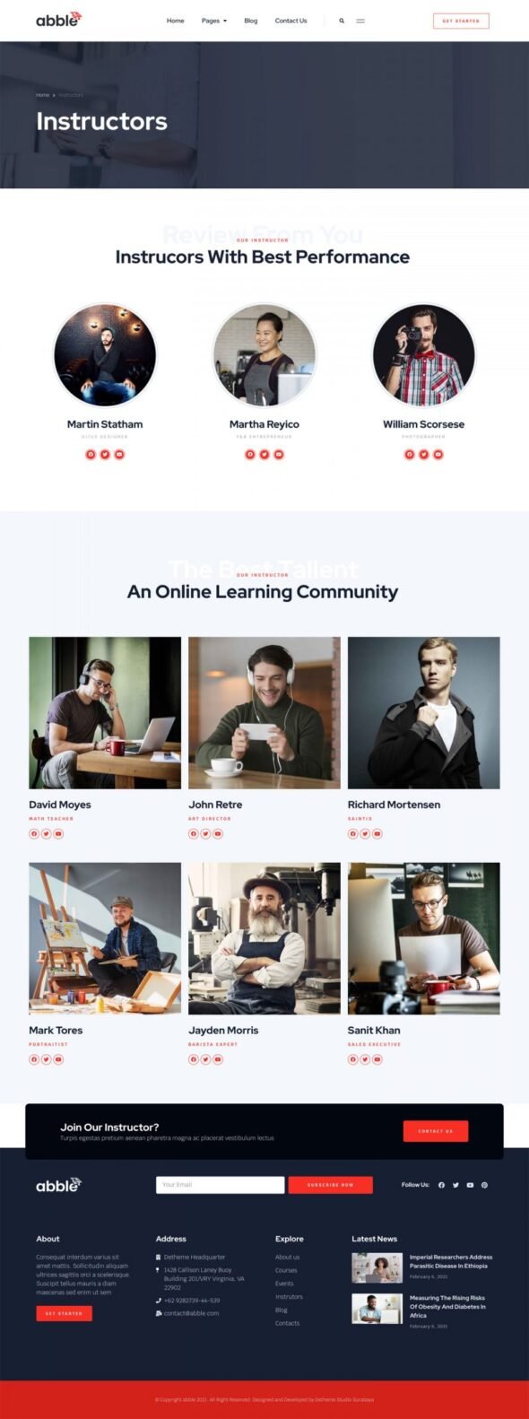 Abble Online Learning & Education Elementor Template Kit