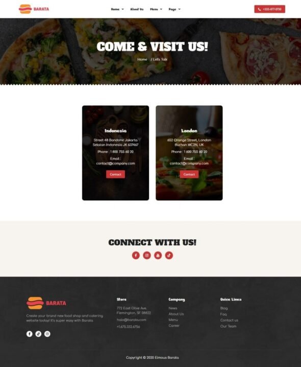 Barata - Fast Food & Burger Elementor Template Kit