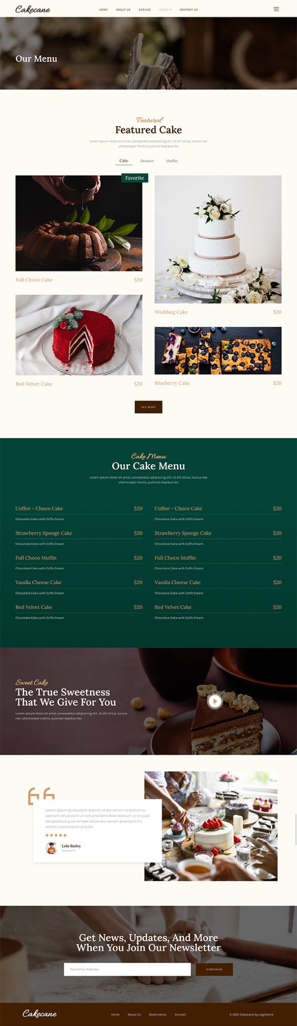 Cakecane – Cake & Pastry Elementor Template Kit