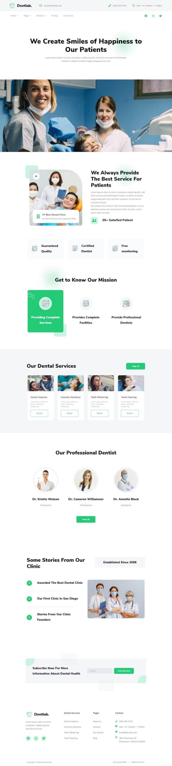 Dentlab - Dentist & Dental Clinic Elementor Template Kit
