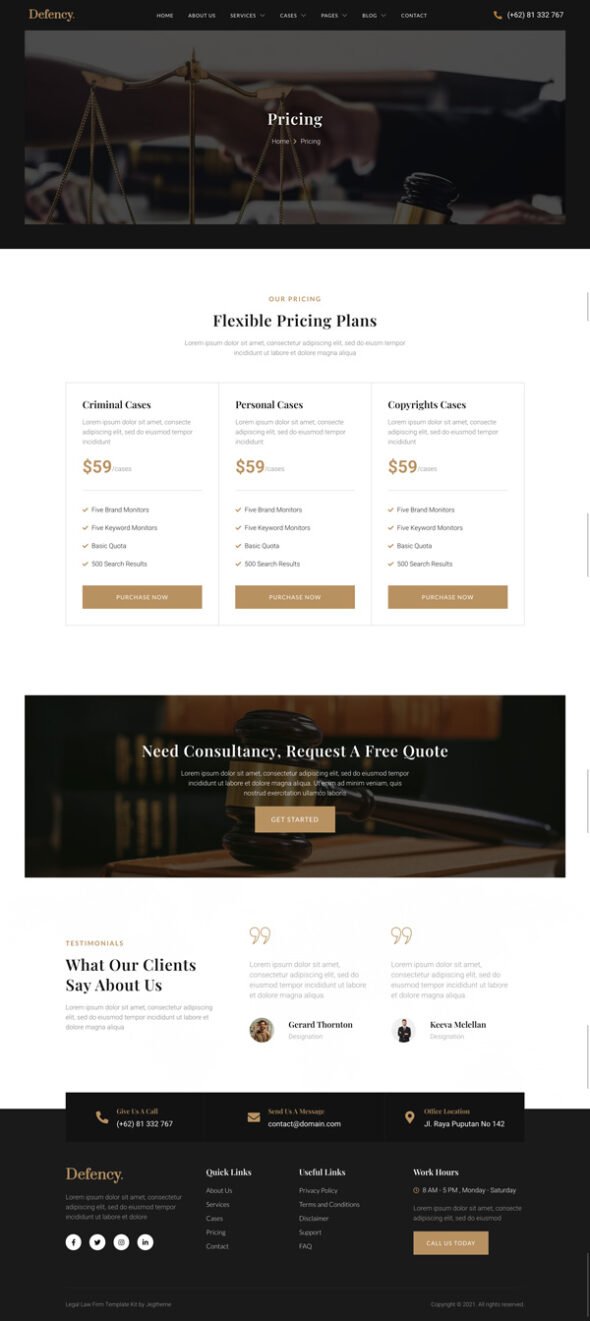 Defency – Law Firm & Lawyer Elementor Template Kit