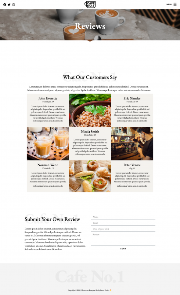 Cafe No.1 – Cafe & Restaurant Template Kit
