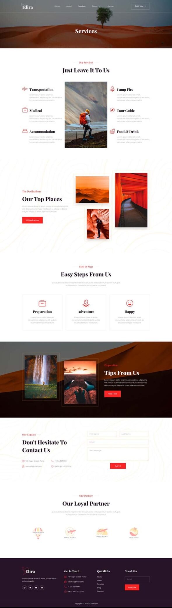 Elira - Adventure Travel & Tourism Elementor Template Kit