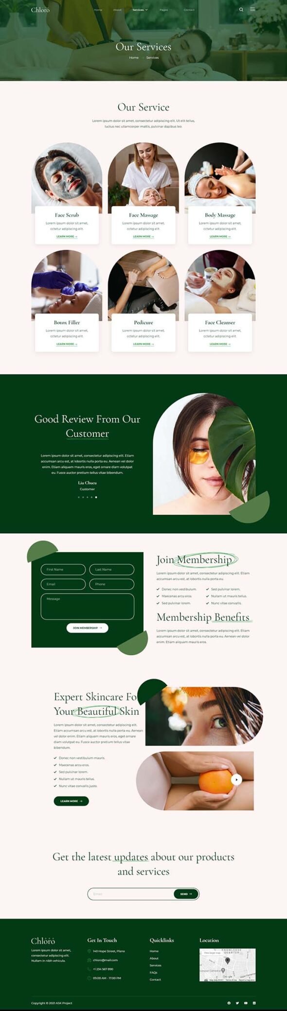 Chloro - Skincare & Dermatology Elementor Template Kit