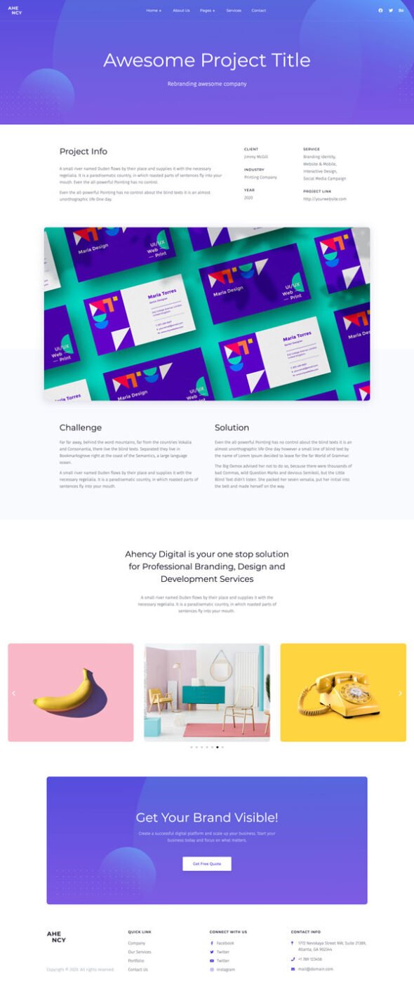AHENCY - Creative Digital Agency Elementor Template Kit