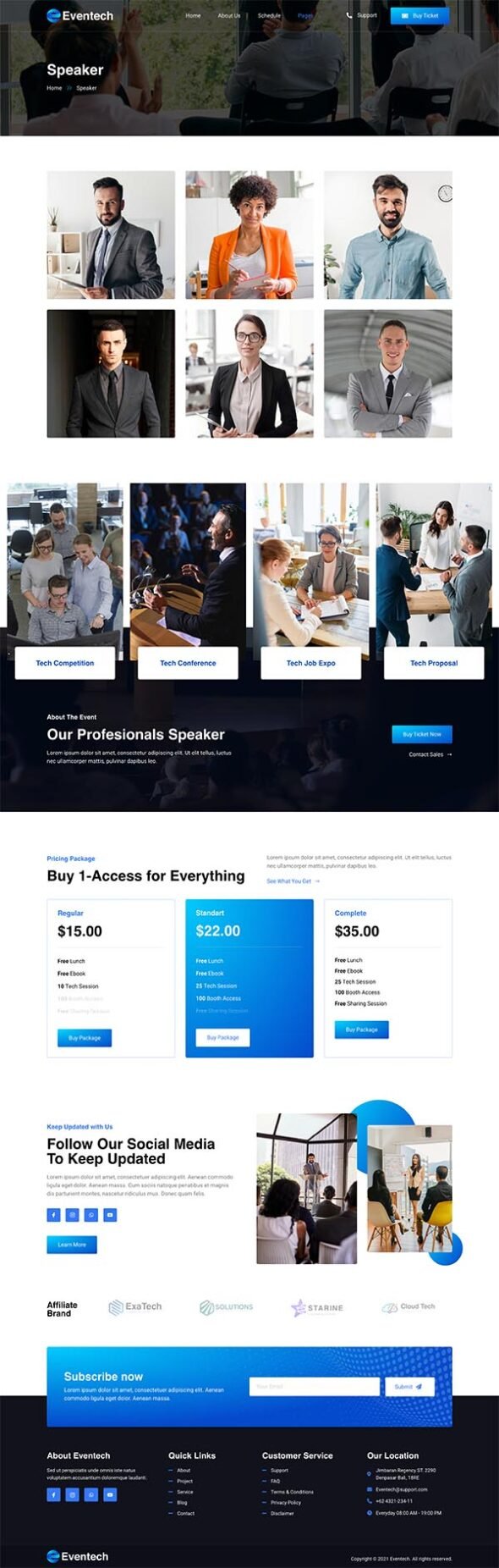 Eventech – Tech Event Conference & Expo Elementor Template Kit