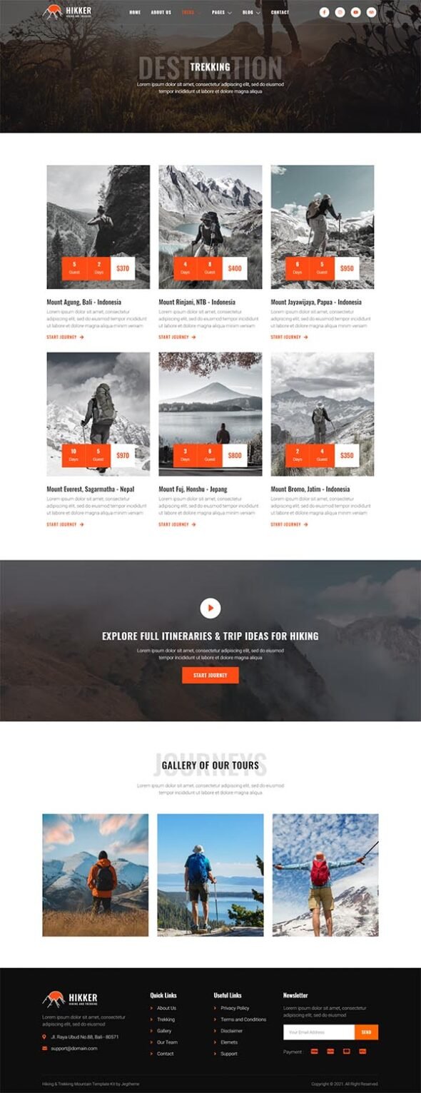 Hikker – Hiking & Mountain Trekking Elementor Template Kit