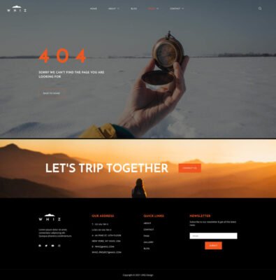 Whiz - Travel Agency Elementor Template Kit