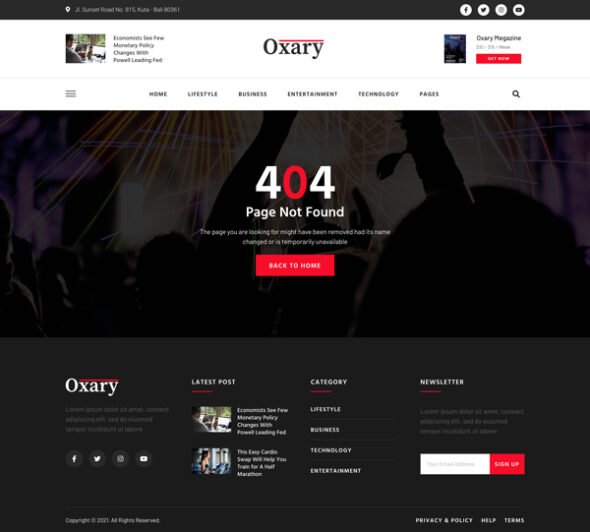 Oxary – News & Magazine Elementor Template Kit