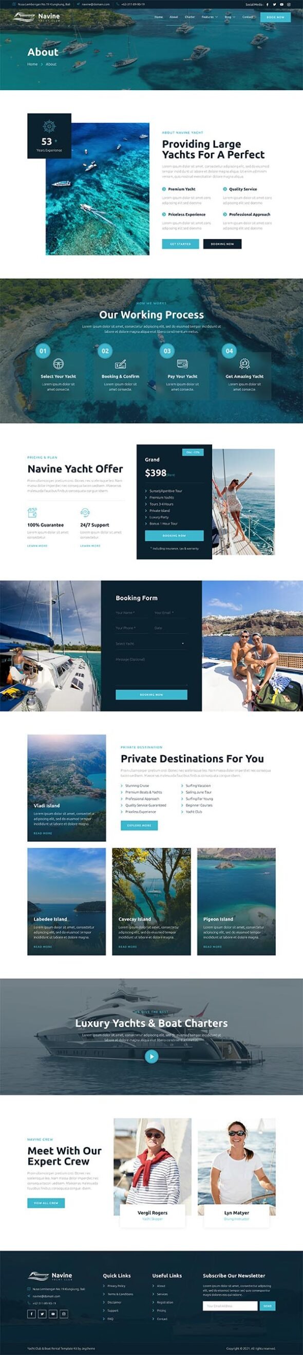 Navine – Yacht Club & Boat Rental Elementor Template Kit