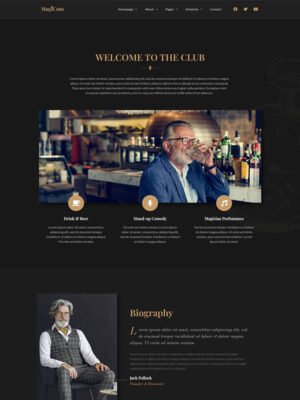 Magicom - Magician & Comedian Club Elementor Pro Template Kit