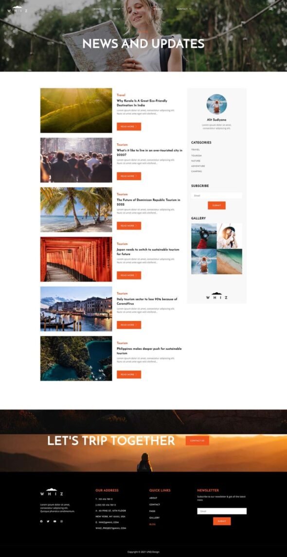 Whiz - Travel Agency Elementor Template Kit