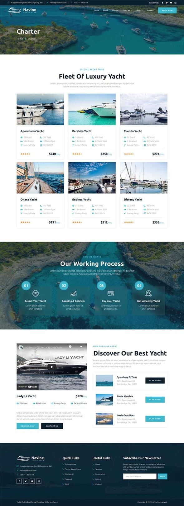 Navine – Yacht Club & Boat Rental Elementor Template Kit