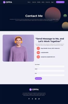 Oppa - Personal Portfolio Elementor Template Kit