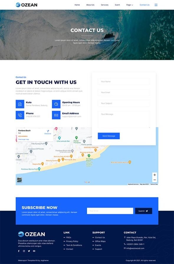 Ozean – Water Sports & Surfing Elementor Template Kit