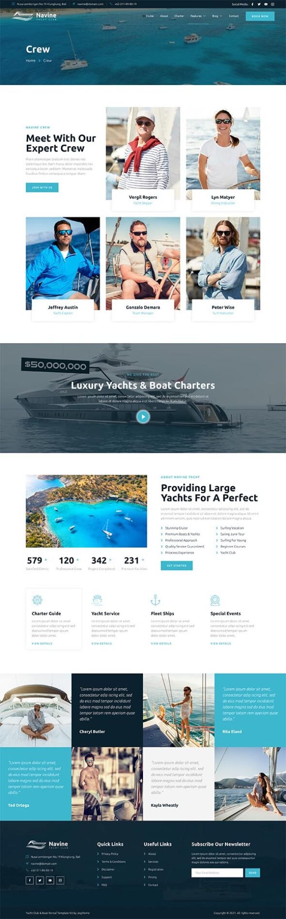 Navine – Yacht Club & Boat Rental Elementor Template Kit