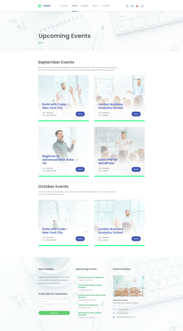 Meety – Events & Meetups Elementor Template Kit