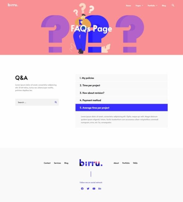 Birru - Simple Portfolio Elementor Template Kit