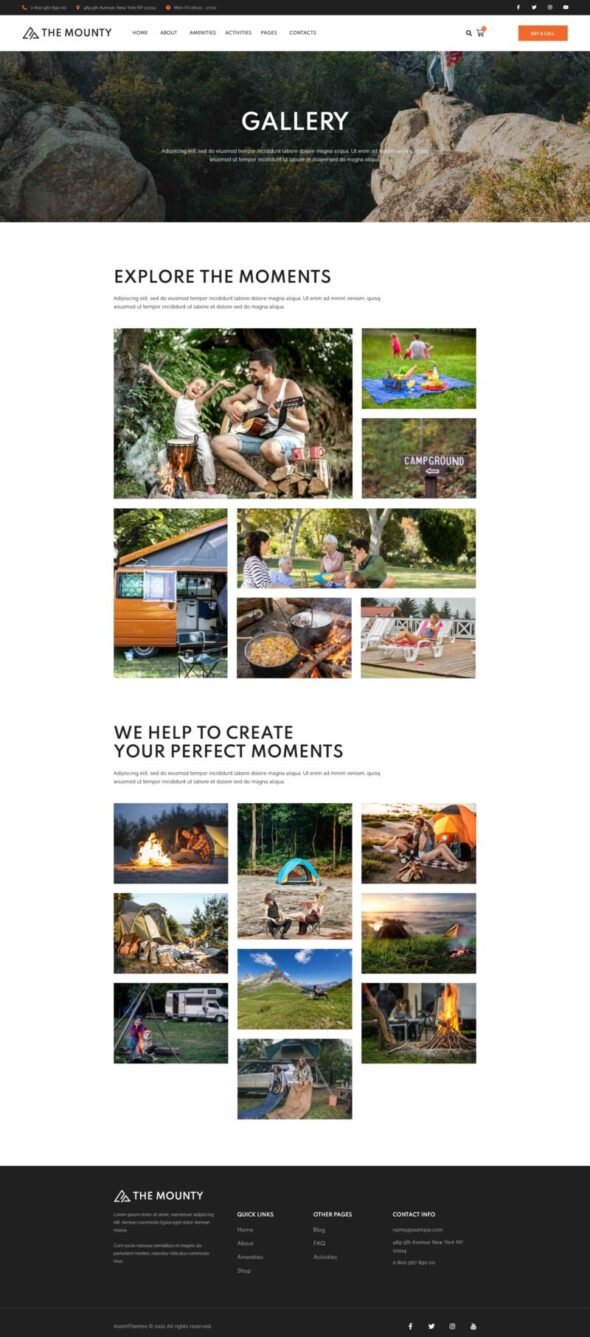 The Mounty | Hiking Campground & Children Camping WordPress Theme