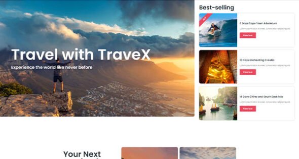 TraveX - Travel & Tour Agency Elementor Template Kit