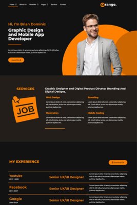 Orange CV/Creative Portfolio Elementor Template Kits