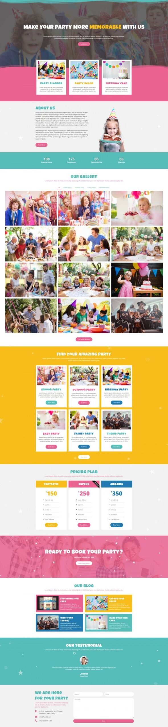 Partiez - Kids Party Planner Elementor Template Kit