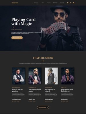 Magicom - Magician & Comedian Club Elementor Pro Template Kit