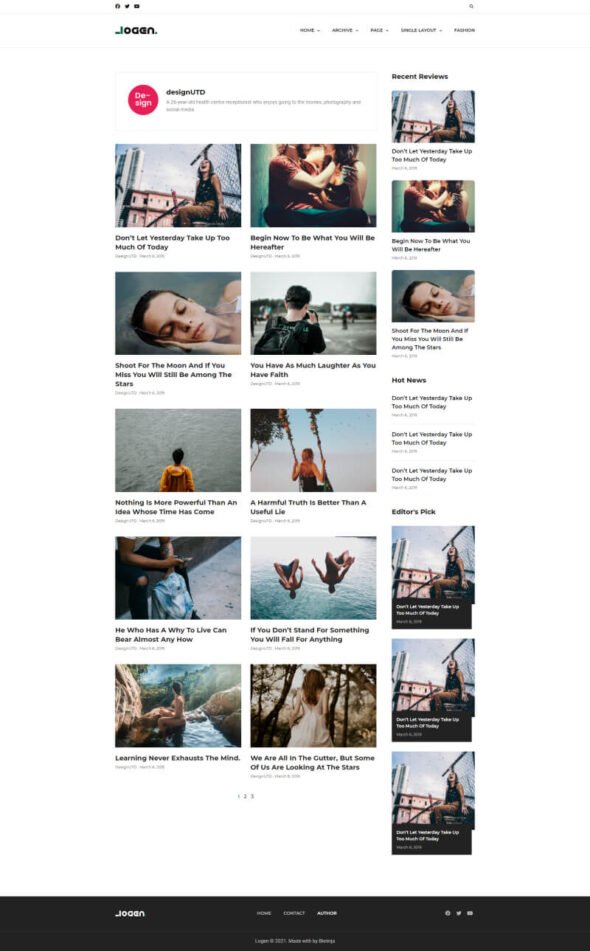 Logen - Lifestyle Blog Elementor Template Kit