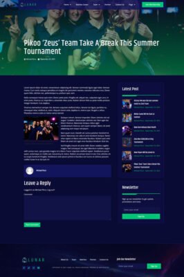 Lunar - Esports & Gaming Elementor Template Kit