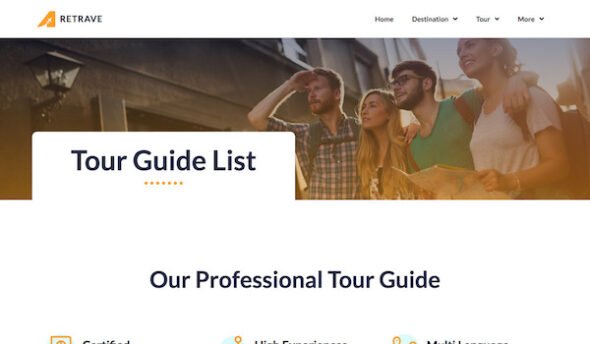 Retrave | Travel & Tour Agency Elementor Template Kit