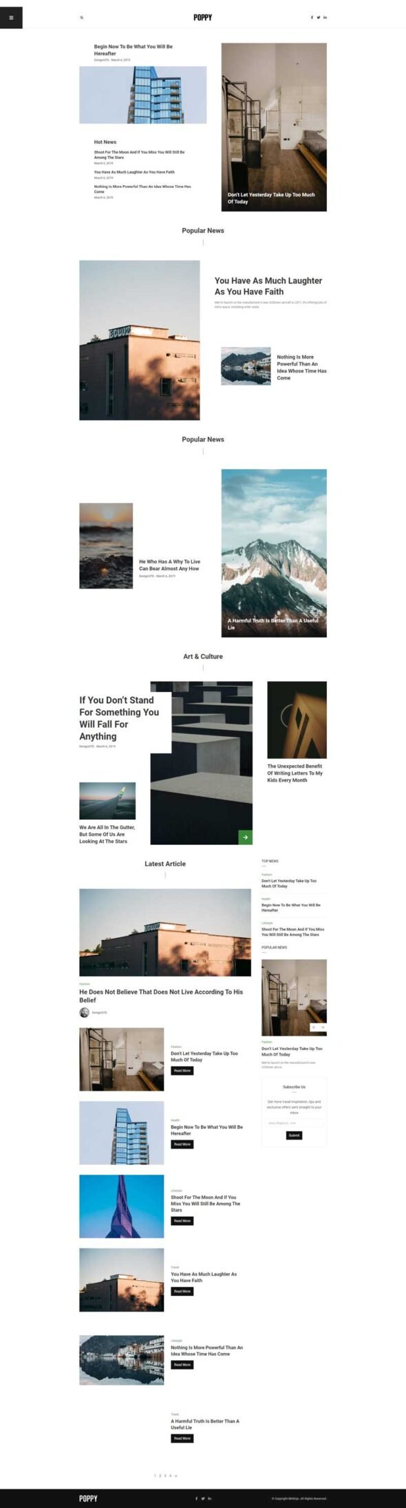 Poppy - Blog & Magazine Elementor Pro Template Kit