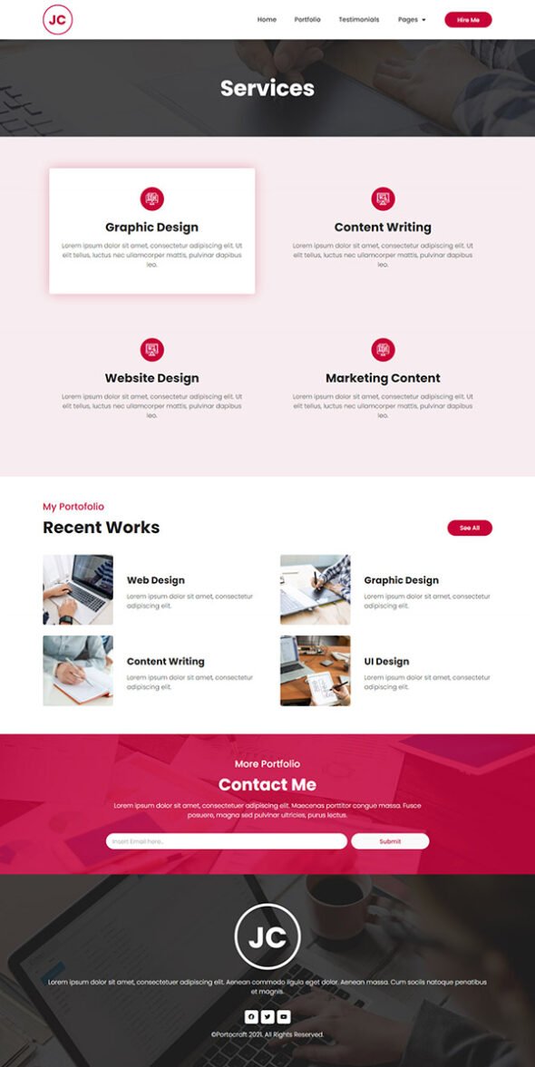 JC - CV Resume Elementor Template Kit