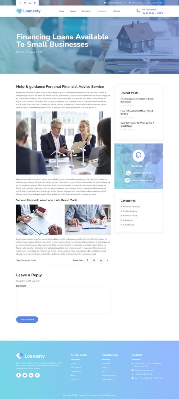 Loanesty – Loan Company & Banking Elementor Template Kit