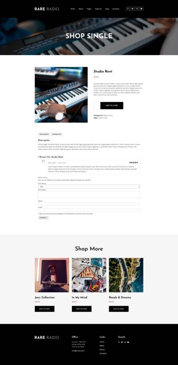 RareRadio | Music & Streaming Elementor Template Kit