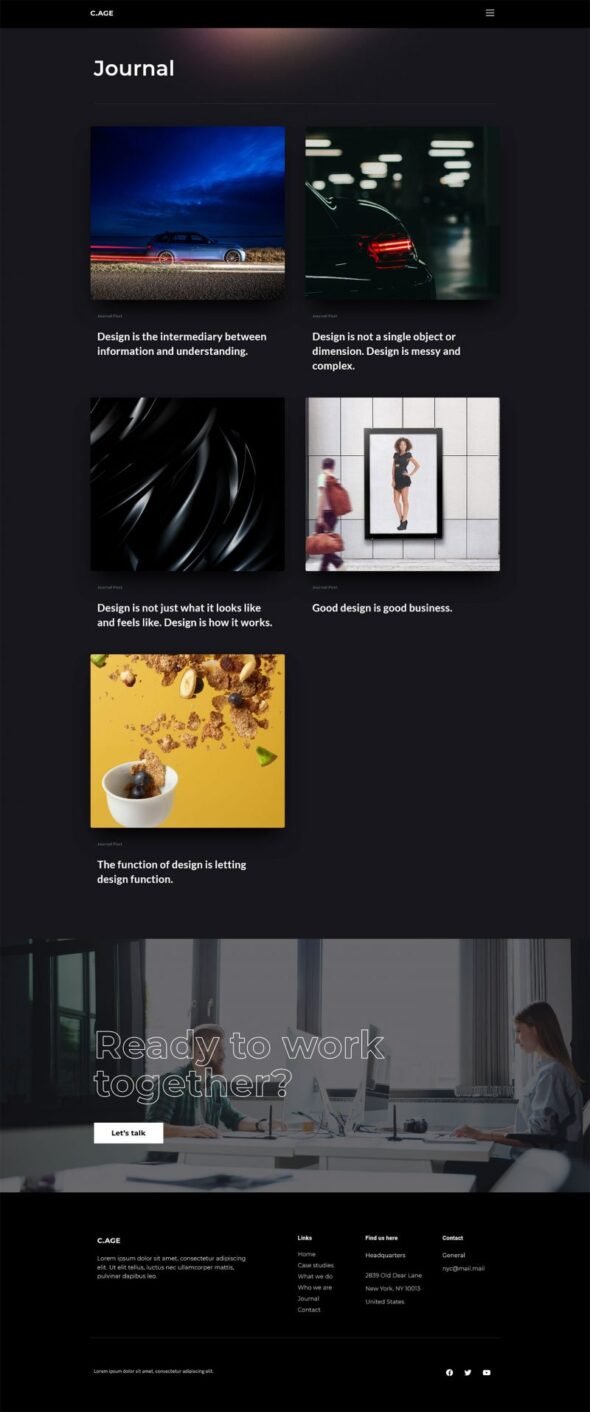 C.AGE - Creative Agency Personal Portfolio Elementor Template Kit