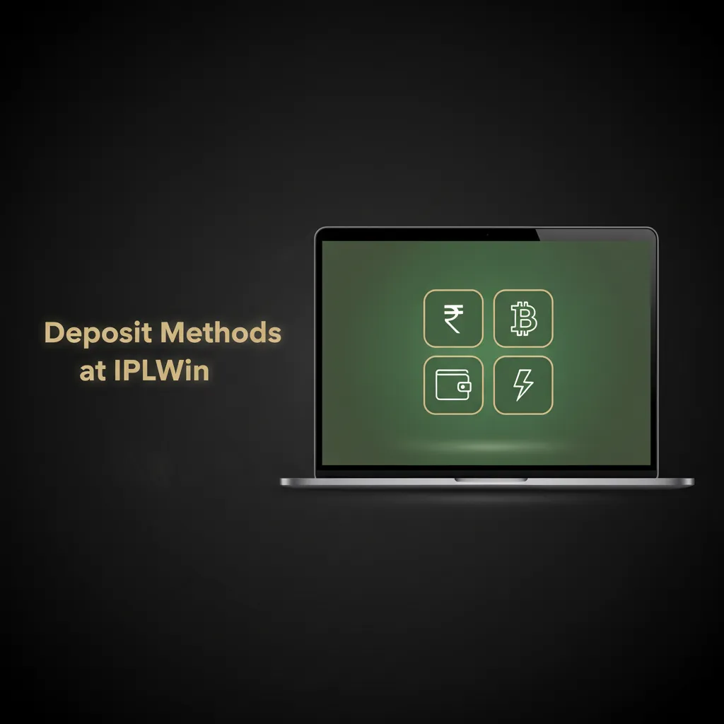 IPLWin deposit methods infographic: steps to fund via UPI, NetBanking, card, or wallet; confirm payment and balance updates.